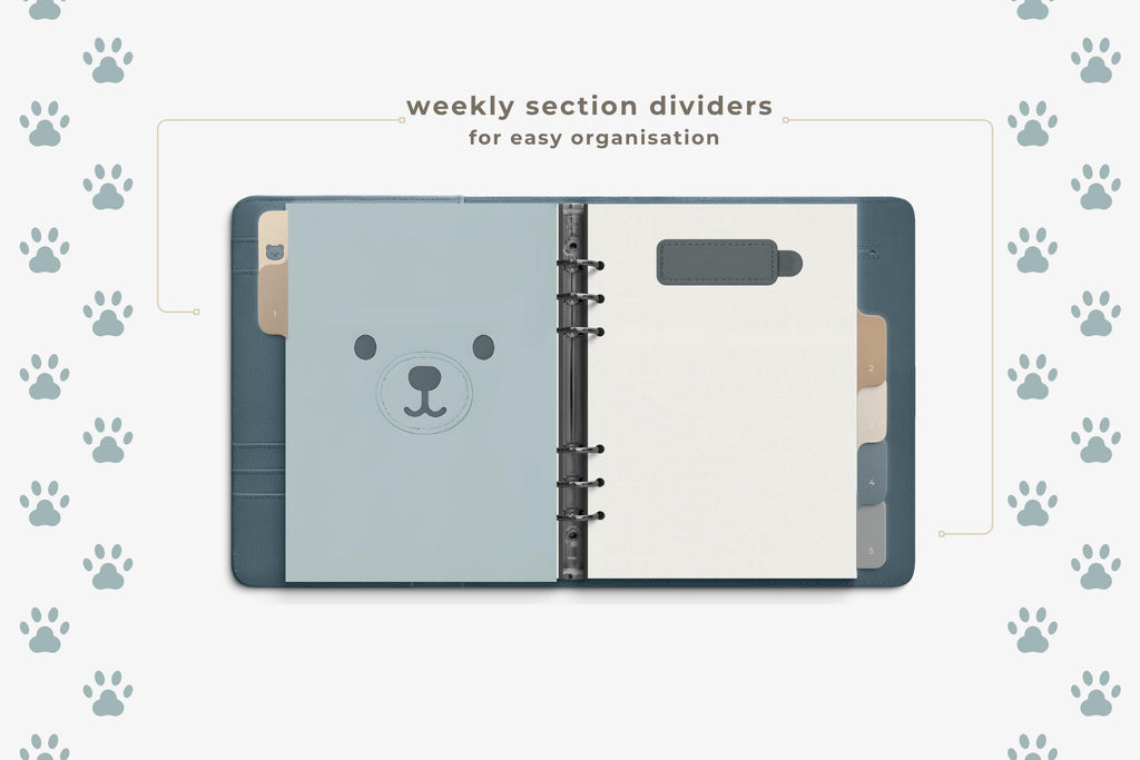 Glacier Bear Digital Planner | Undated PDF | Hyperlinked Tabs | GoodNotes | Monday & Sunday Start