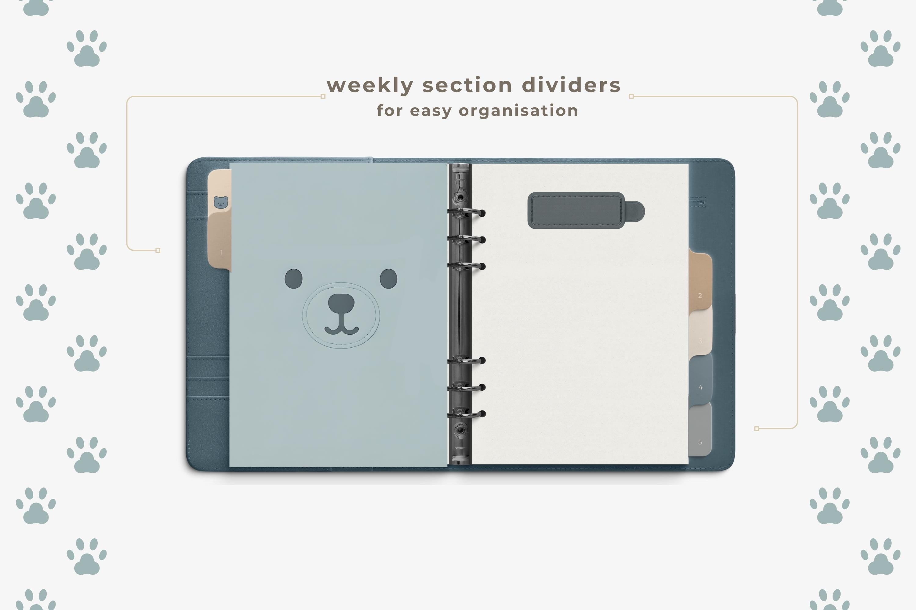 Glacier Bear Digital Planner | Undated PDF | Hyperlinked Tabs | GoodNotes | Monday & Sunday Start