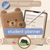 Cozy Bear Digital Student Planner: Hyperlinked Academic Notebook (PDF Download)