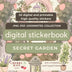 Secret Garden Aesthetic Digital Planner Stickerbook Set - Hyperlinked - Goodnotes Precut - PNG - PDF - Notability - Printable
