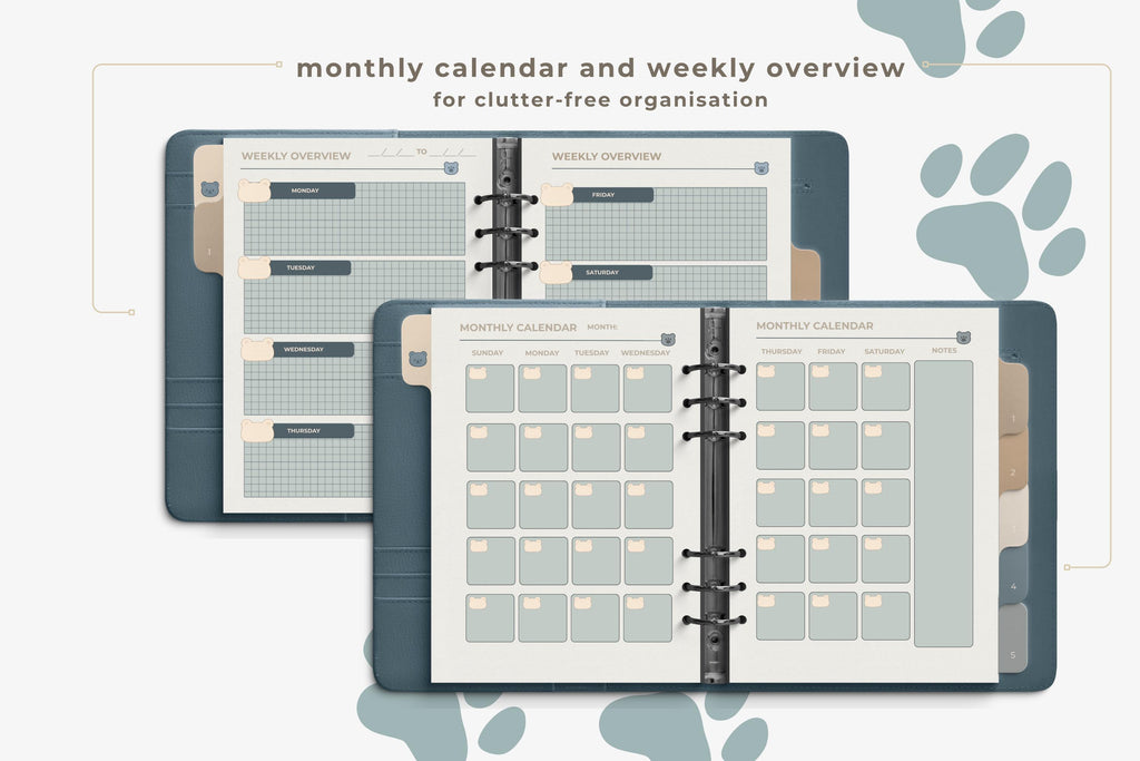 Glacier Bear Digital Planner | Undated PDF | Hyperlinked Tabs | GoodNotes | Monday & Sunday Start