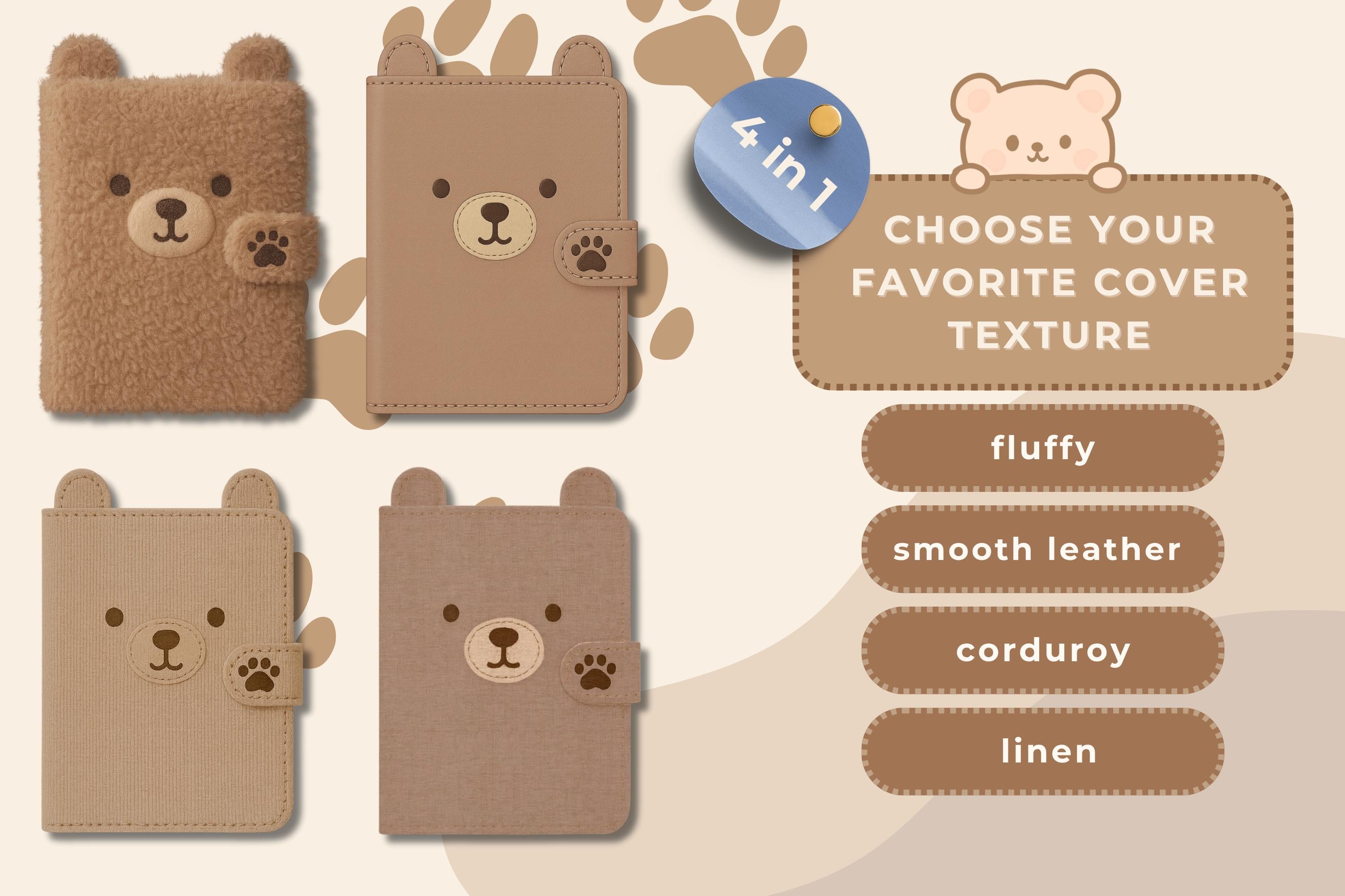 Cozy Bear Digital Student Planner: Hyperlinked Academic Notebook (PDF Download)