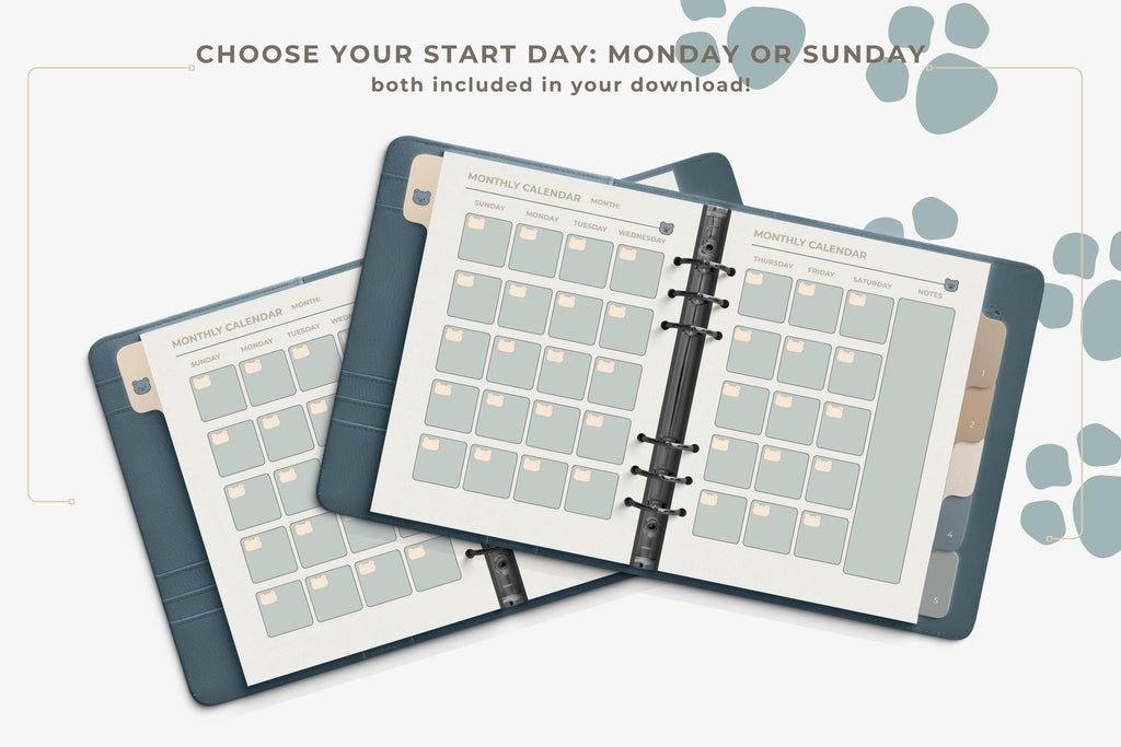 Glacier Bear Digital Planner | Undated PDF | Hyperlinked Tabs | GoodNotes | Monday & Sunday Start