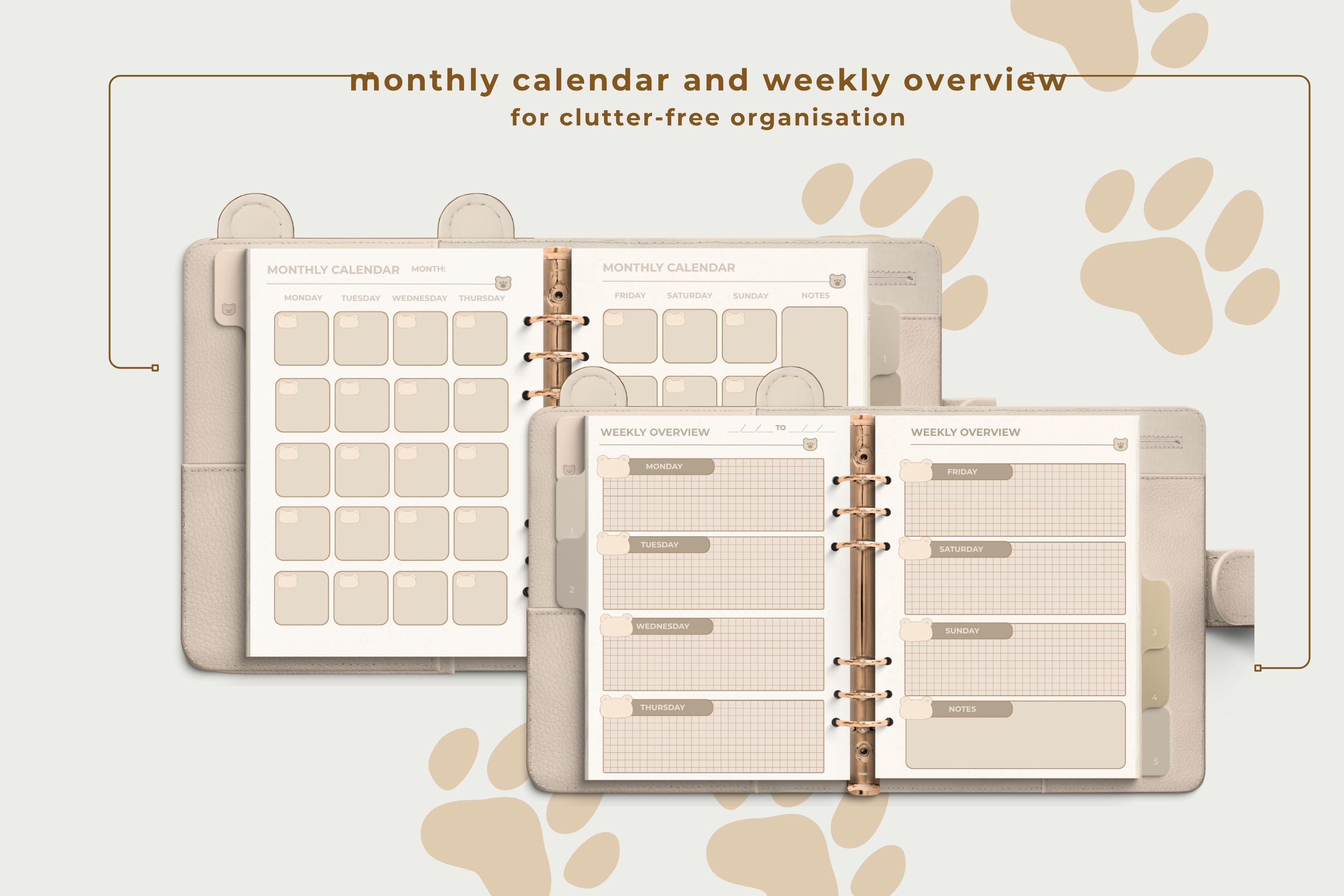 Polar Bear Digital Planner: Undated, Hyperlinked Tabs (GoodNotes Compatible PDF Download)