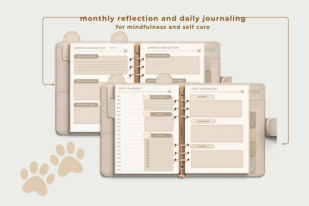 Polar Bear Digital Planner: Undated, Hyperlinked Tabs (GoodNotes Compatible PDF Download)