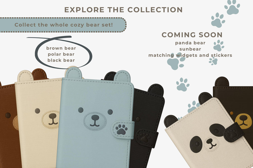 Glacier Bear Digital Planner | Undated PDF | Hyperlinked Tabs | GoodNotes | Monday & Sunday Start