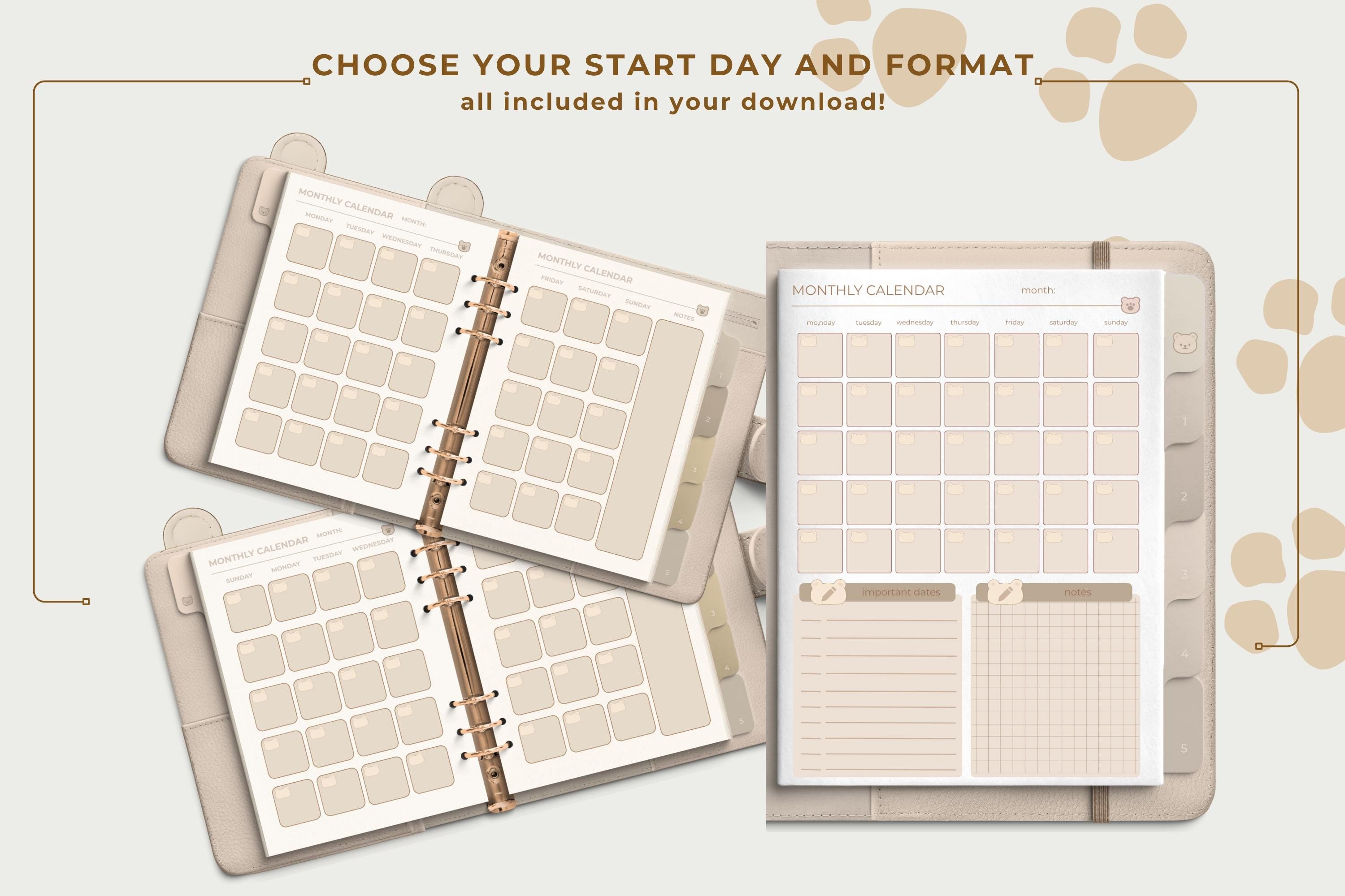 Polar Bear Digital Planner: Undated, Hyperlinked Tabs (GoodNotes Compatible PDF Download)